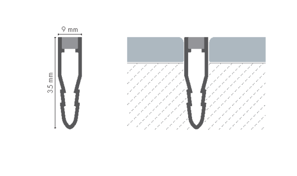 PVC paisuvuugi  liist betoonile H=3,5cm L=2,5m betooni tasanduskihile - Image 2
