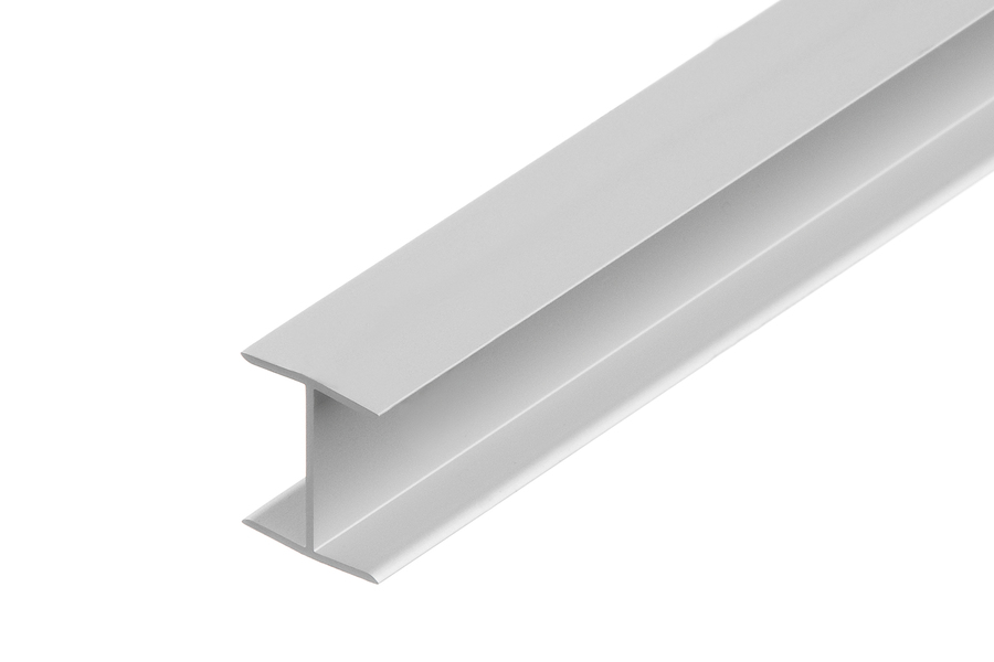 Cezar-profil-budowlany-do-plyt-H-100cm-srebrny-C0 PVC H profiil 15x6x1.0mm L=1m - Image 1